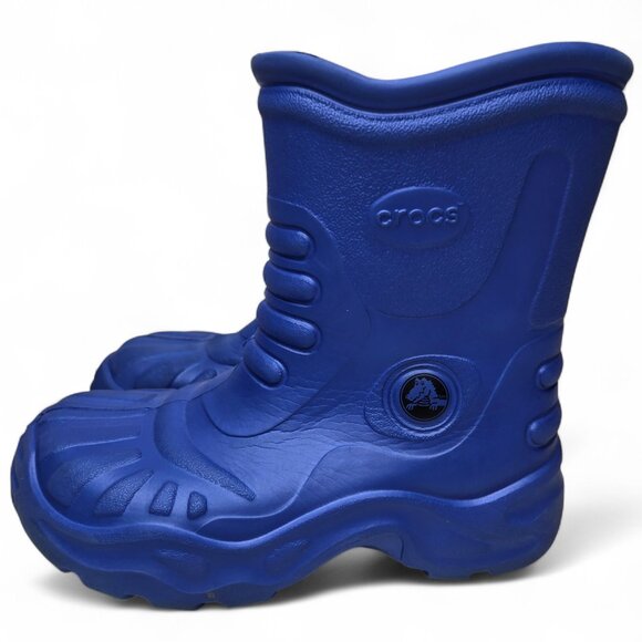 Crocs Georgie Rain Boots Youth Slip On Waterproof Outdoor Play Schoolyard M1 W3 - Picture 1 of 12